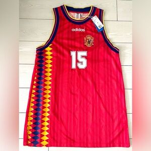 NWT Spain‎ 2018 Basketball Adidas #15 Jersey Red Sleeveless size XL tank dress